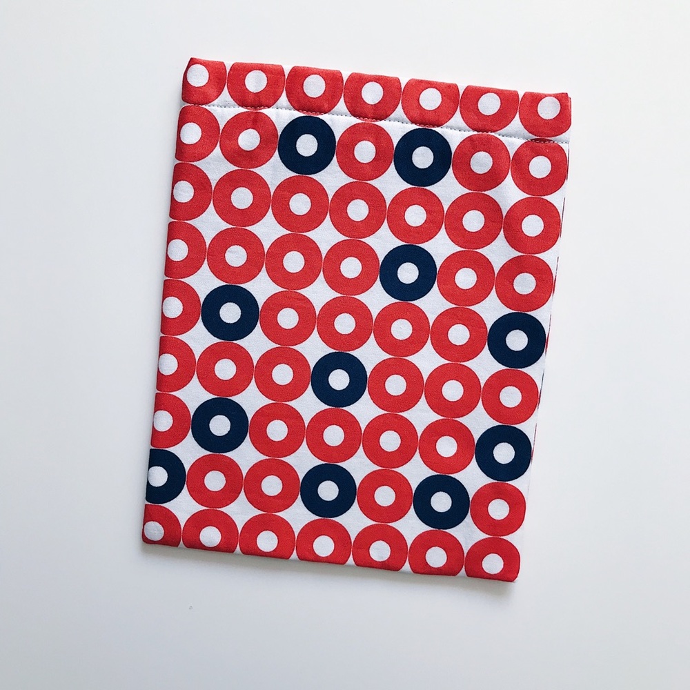 Orange and blue book sleeve
